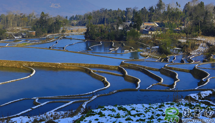 元阳梯田爱村雪景拍摄