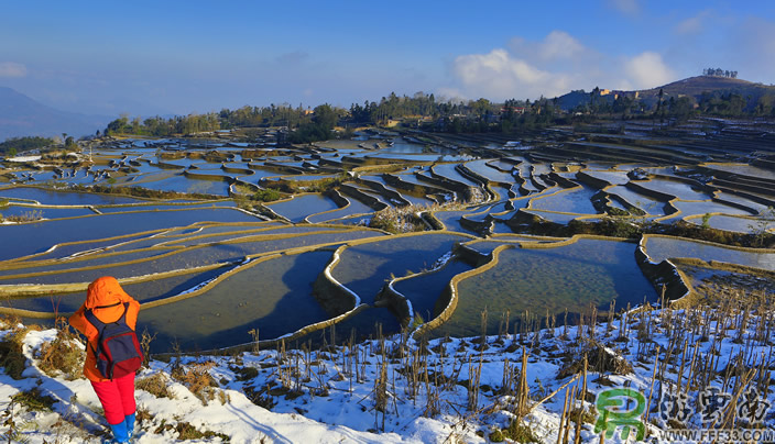 元阳梯田爱村雪景拍摄作品