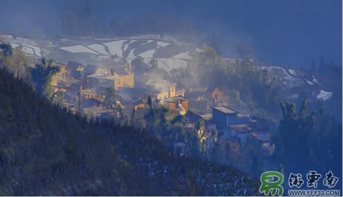 元阳哈尼梯田雪景