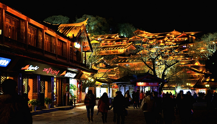 丽江古城夜景风光